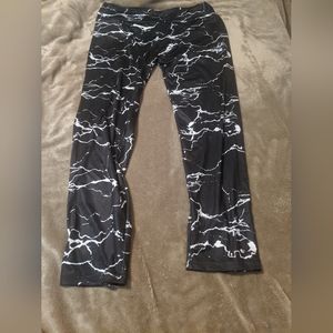 Shein black and white marble leggings